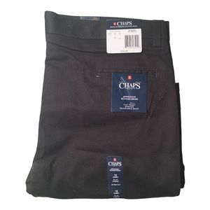 NWT - Youth 18 Husky- Chaps Black Flat Front Pants